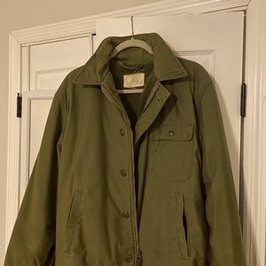 Men’s Lined Military Coat - Large